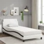 Bed with black and white synthetic leather mattress 90x200 cm by vidaXL, Beds and slatted bases - Ref: Foro24-3208343, Price:...