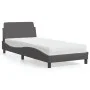 Bed with gray synthetic leather mattress 90x190 cm by vidaXL, Beds and slatted bases - Ref: Foro24-3208320, Price: 235,70 €, ...