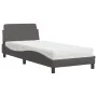 Bed with gray synthetic leather mattress 90x190 cm by vidaXL, Beds and slatted bases - Ref: Foro24-3208320, Price: 235,70 €, ...