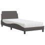 Bett mit grauer Kunstledermatratze 90x190 cm von vidaXL, Betten und Lattenroste - Ref: Foro24-3208320, Preis: 235,31 €, Rabat...