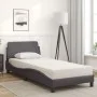 Bed with gray synthetic leather mattress 90x190 cm by vidaXL, Beds and slatted bases - Ref: Foro24-3208320, Price: 235,70 €, ...
