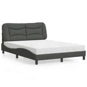 Bed with dark gray fabric mattress 140x190 cm by vidaXL, Beds and slatted bases - Ref: Foro24-3208528, Price: 413,01 €, Disco...