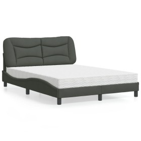Bett mit dunkelgrauer Stoffmatratze 140x190 cm von vidaXL, Betten und Lattenroste - Ref: Foro24-3208528, Preis: 419,11 €, Rab...