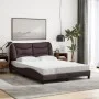 Bed with dark brown fabric mattress 120x200 cm by vidaXL, Beds and slatted bases - Ref: Foro24-3208523, Price: 362,61 €, Disc...