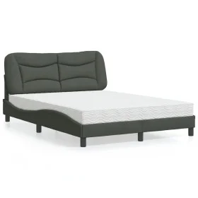 Cama con colchón tela gris oscuro 140x200 cm de vidaXL, Camas y somieres - Ref: Foro24-3208535, Precio: 400,32 €, Descuento: %