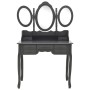 Dressing table with stool and foldable triple gray mirror by vidaXL, Bedroom Dressers - Ref: Foro24-289329, Price: 216,23 €, ...