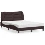 Bed with dark brown fabric mattress 140x200 cm by vidaXL, Beds and slatted bases - Ref: Foro24-3208537, Price: 410,07 €, Disc...