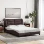 Bed with dark brown fabric mattress 140x200 cm by vidaXL, Beds and slatted bases - Ref: Foro24-3208537, Price: 410,07 €, Disc...