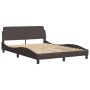 Cama con colchón tela marrón oscuro 140x200 cm de vidaXL, Camas y somieres - Ref: Foro24-3208537, Precio: 419,87 €, Descuento: %