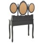 Dressing table with stool and foldable triple gray mirror by vidaXL, Bedroom Dressers - Ref: Foro24-289329, Price: 216,23 €, ...