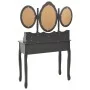 Schminktisch mit Hocker und dreifach klappbarem Spiegel grau von vidaXL, Schlafzimmerkommoden - Ref: Foro24-289329, Preis: 21...