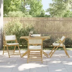 Klappbare Bistrostühle mit Kissen 4 Stück cremeweißer Bambus von vidaXL, Gartenstühle - Ref: Foro24-3208923, Preis: 252,58 €,...