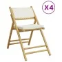 Klappbare Bistrostühle mit Kissen 4 Stück cremeweißer Bambus von vidaXL, Gartenstühle - Ref: Foro24-3208923, Preis: 252,58 €,...