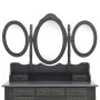 Dressing table with stool and foldable triple gray mirror by vidaXL, Bedroom Dressers - Ref: Foro24-289329, Price: 212,86 €, ...