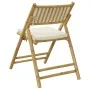 Klappbare Bistrostühle mit Kissen 4 Stück cremeweißer Bambus von vidaXL, Gartenstühle - Ref: Foro24-3208923, Preis: 252,58 €,...