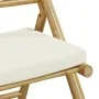 Klappbare Bistrostühle mit Kissen 4 Stück cremeweißer Bambus von vidaXL, Gartenstühle - Ref: Foro24-3208923, Preis: 252,58 €,...