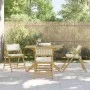 Folding bistro set with cushions 5 pieces cream white bamboo by vidaXL, Garden sets - Ref: Foro24-3208935, Price: 334,43 €, D...