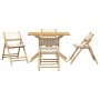 Folding bistro set with cushions 5 pieces cream white bamboo by vidaXL, Garden sets - Ref: Foro24-3208935, Price: 291,92 €, D...
