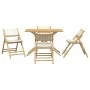 Folding bistro set with cushions 5 pieces cream white bamboo by vidaXL, Garden sets - Ref: Foro24-3208935, Price: 334,43 €, D...