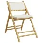 Folding bistro set with cushions 5 pieces cream white bamboo by vidaXL, Garden sets - Ref: Foro24-3208935, Price: 334,43 €, D...