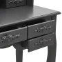 Schminktisch mit Hocker und dreifach klappbarem Spiegel grau von vidaXL, Schlafzimmerkommoden - Ref: Foro24-289329, Preis: 21...