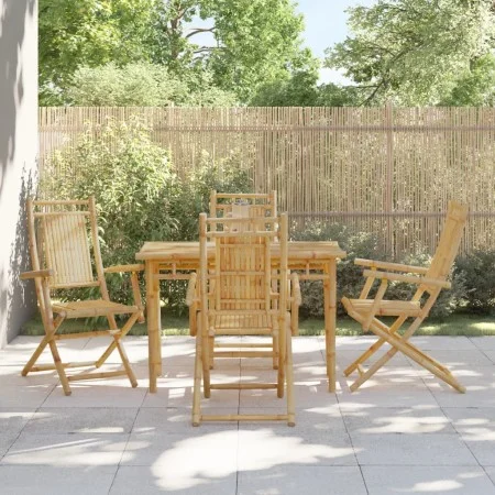 Folding garden chairs 4 units bamboo 53x66x99 cm by vidaXL, Garden chairs - Ref: Foro24-3278514, Price: 323,88 €, Discount: %