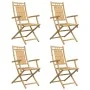 Folding garden chairs 4 units bamboo 53x66x99 cm by vidaXL, Garden chairs - Ref: Foro24-3278514, Price: 323,88 €, Discount: %