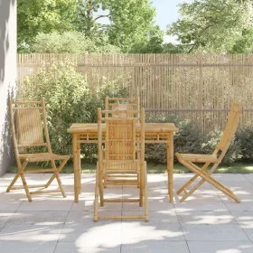 5-piece bamboo garden dining set by vidaXL, Garden sets - Ref: Foro24-3278521, Price: 388,37 €, Discount: %