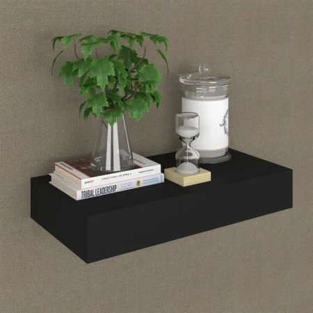Floating wall shelf with black drawer 48x25x8 cm by vidaXL, Shelves and shelves - Ref: Foro24-288205, Price: 49,83 €, Discoun...