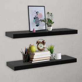 Floating wall shelves 2 units black 100x20x3.8 cm by vidaXL, Shelves and shelves - Ref: Foro24-288203, Price: 55,07 €, Discou...
