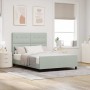 Estructura de cama Gris claro 140 x 190 cm Terciopelo