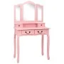 Juego de tocador y taburete madera paulownia rosa 80x69x141 cm de vidaXL, Tocadores para dormitorios - Ref: Foro24-289319, Pr...