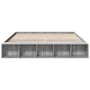 Estructura de cama madera de ingeniería gris Sonoma 200x200 cm de vidaXL, Camas y somieres - Ref: Foro24-3280543, Precio: 159...