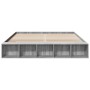 Sonoma-grauer Holzwerkstoff-Bettrahmen 200 x 200 cm von vidaXL, Betten und Lattenroste - Ref: Foro24-3280543, Preis: 161,56 €...