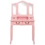 Juego de tocador y taburete madera paulownia rosa 80x69x141 cm de vidaXL, Tocadores para dormitorios - Ref: Foro24-289319, Pr...