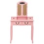 Pink paulownia wood dressing table and stool set 80x69x141 cm by vidaXL, Bedroom Dressers - Ref: Foro24-289319, Price: 159,89...