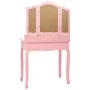 Juego de tocador y taburete madera paulownia rosa 80x69x141 cm de vidaXL, Tocadores para dormitorios - Ref: Foro24-289319, Pr...