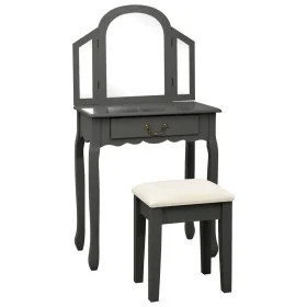 Gray paulownia wood dressing table and stool 65x36x128 cm by vidaXL, Bedroom Dressers - Ref: Foro24-289337, Price: 102,03 €, ...