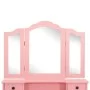 Juego de tocador y taburete madera paulownia rosa 80x69x141 cm de vidaXL, Tocadores para dormitorios - Ref: Foro24-289319, Pr...