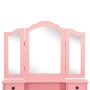 Pink paulownia wood dressing table and stool set 80x69x141 cm by vidaXL, Bedroom Dressers - Ref: Foro24-289319, Price: 159,89...
