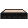 Black engineered wood bed frame 135x190 cm by vidaXL, Beds and slatted bases - Ref: Foro24-3280588, Price: 154,57 €, Discount: %