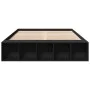 Black engineered wood bed frame 135x190 cm by vidaXL, Beds and slatted bases - Ref: Foro24-3280588, Price: 152,46 €, Discount: %