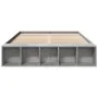 Concrete gray engineered wood bed frame 140x190cm by vidaXL, Beds and slatted bases - Ref: Foro24-3280583, Price: 140,24 €, D...