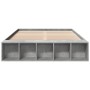 Estructura de cama madera de ingeniería gris hormigón 140x190cm de vidaXL, Camas y somieres - Ref: Foro24-3280583, Precio: 14...