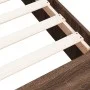 Oak brown engineered wood bed frame 100x200 cm by vidaXL, Beds and slatted bases - Ref: Foro24-3280607, Price: 110,50 €, Disc...