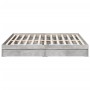 Concrete gray engineered wood bed with drawers 200x200 cm by vidaXL, Beds and slatted bases - Ref: Foro24-3280632, Price: 184...