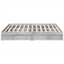Concrete gray engineered wood bed with drawers 200x200 cm by vidaXL, Beds and slatted bases - Ref: Foro24-3280632, Price: 182...