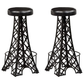 Küchenbarhocker 2 Einheiten aus echtem Leder von vidaXL, Küchenhocker - Ref: Foro24-247660, Preis: 238,77 €, Rabatt: %
