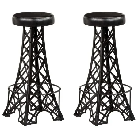 Küchenbarhocker 2 Einheiten aus echtem Leder von vidaXL, Küchenhocker - Ref: Foro24-247660, Preis: 234,38 €, Rabatt: %