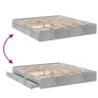 Concrete gray engineered wood bed with drawers 200x200 cm by vidaXL, Beds and slatted bases - Ref: Foro24-3280632, Price: 184...